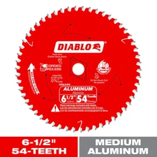 6-1/2In. X 54-Teeth Circular Saw Blade for Medium Aluminum