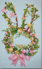Bead Embroidery Kit on Natural Artist Canvas needlepoint beadwork DIY wall art
