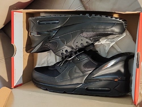 NIKE AIR MAX 90 ESSENTIAL Mens Sz 13 537384-092 BLACK/BLACK/BLACK Running - Picture 14 of 15