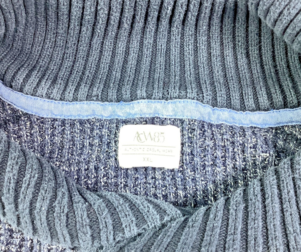 Acw 85 Jumper Blue Roll Collar Pit to pit 68 cm neck to hem  Xxl 100% Cotton P2x image 5