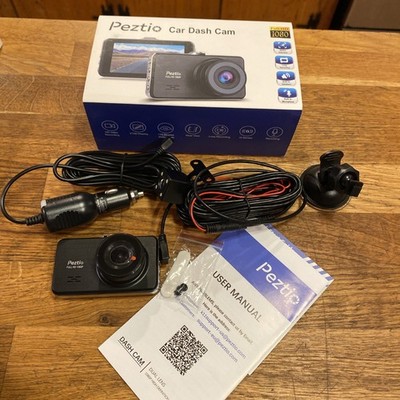 Brand NEW Peztio Car Dash Cam Camera Full HD 1080p Complete Install Kit Unused