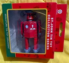 Tin Toy Ornament -- Atomic Robot Virtually NIB 