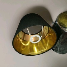 Runder Lampenschirm Schwarz/Gold, goldene Inn...