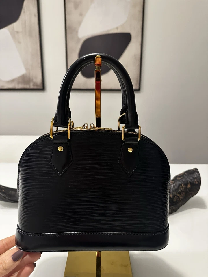 Louis Vuitton Alma Shoulder Bag BB Black Leather Flowers Print Epi - Image 2 of 4