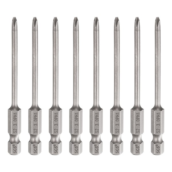 "8 StüCk PH1 Kreuzschlitz-Schraubenbit 1/4\" Sechskantschaft 7,5 Cm FüR Xyz"-image