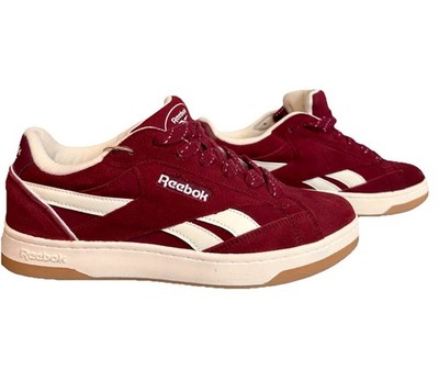 Retro Style Reebok Burgundy Suede Low Top Men Sneakers Size 10.5 