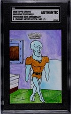 2025 Topps Chrome SpongeBob SquarePants Handsome Squidward 1/1 Sketch Card 🔥 🔥