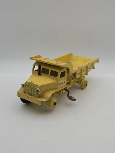 Working Vintage Meccano Dinky Toys 965 Euclid Rear Dump Truck - Yellow - No tire