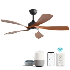 52" Wifi Smart Ceiling Fan w/ Alexa Google Assistant LED Memory Function Bedroom