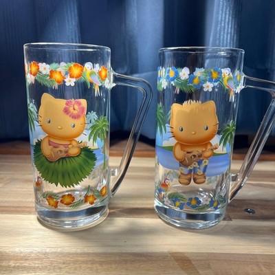 [Retro Rare] Sanrio Hello Kitty & Dear Daniel Pair Mug Glass Glass