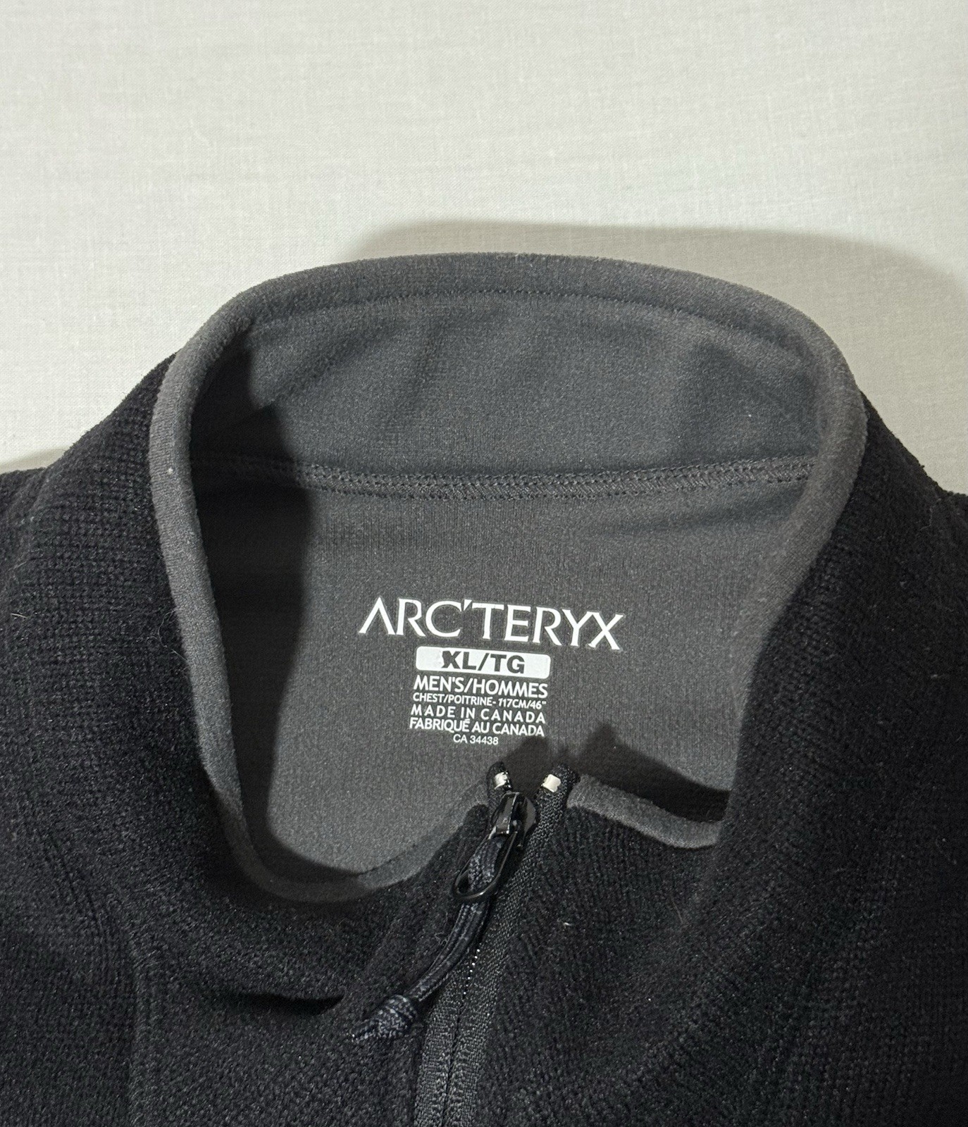ARC'TERYX Giacca Arc’teryx uomo stile Polartec nera vintage pile zip taglia XL logo