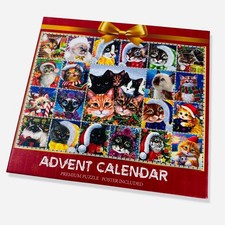 Cat Lovers Puzzle Christmas Advent Calendar Box per Day 1008 COMPLETE
