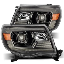 For 05-11 Toyota Tacoma AlphaRex Luxx Alpha Black LED Projector Headlights Lamps