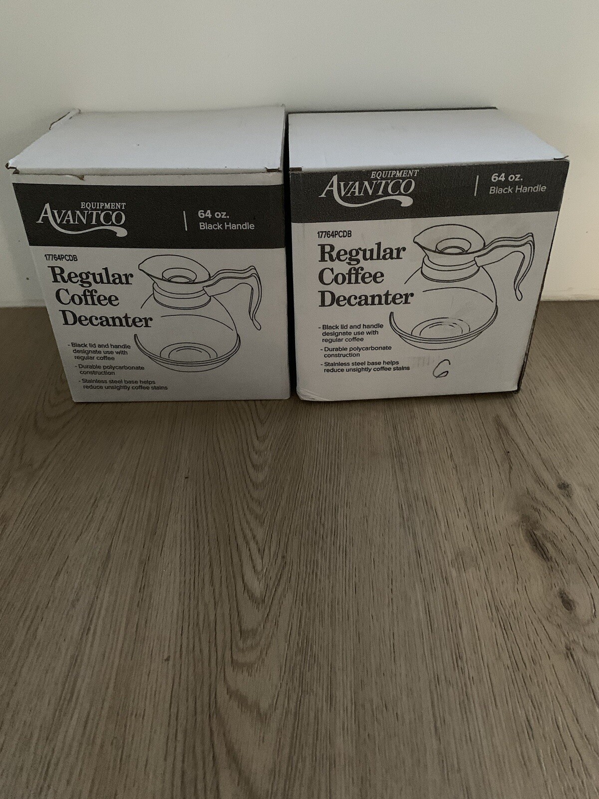 2 Avantco 64 oz. Regular Coffee Decanter w/ Stainless Steel Bottom-2 New Pots