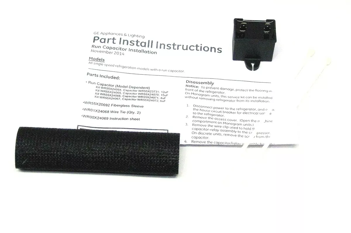 OEM GE WR55X24064 WR62X79 Refrigerator Run Capacitor 12uf AP6031641 PS11764031