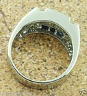 1.54 ct 14k Solid White Gold Men's Diamond & Sapphire Ring classy 9.00 Grams — photo 3