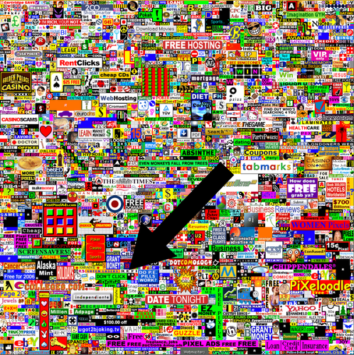 500 Pixels on MillionDollarHomepage.com linked to Gimmemyrate.com