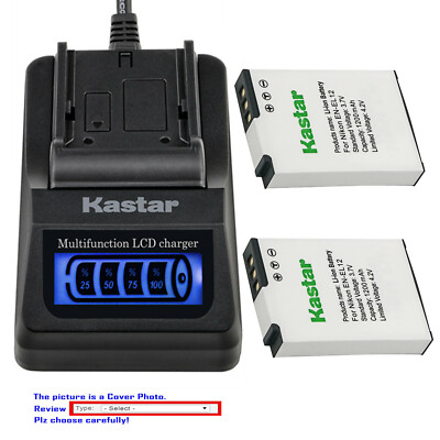 Kastar Battery LCD Quick Charger for Nikon EN-EL12 Nikon