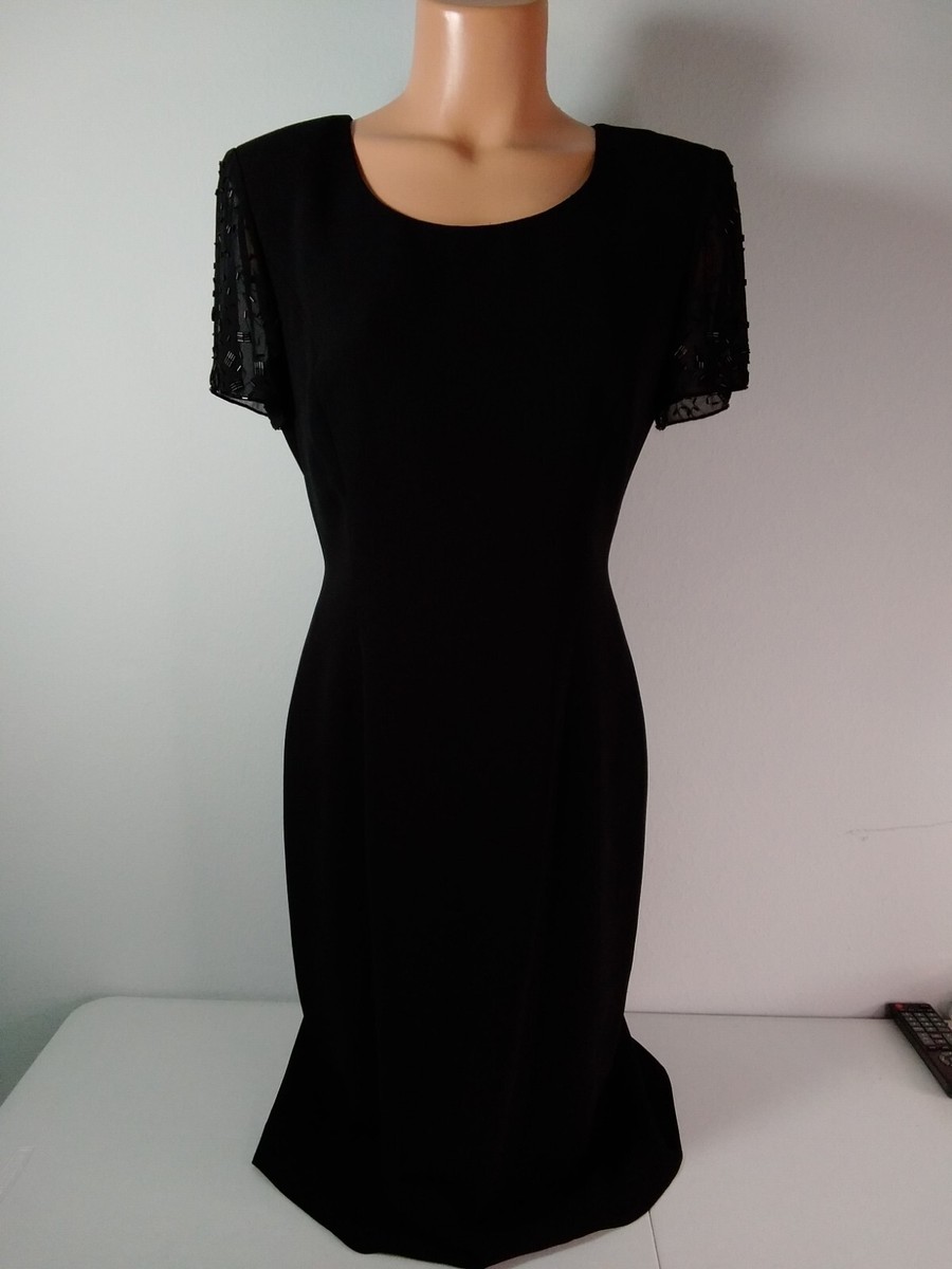 Donna Morgan Black Size 6 Knee Length Short Sleeve Dress Donna Morgan Black Size 6 Knee Length Short Sleeve Dress