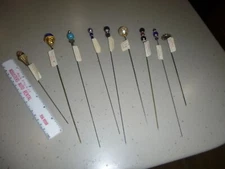 Vintage/Antique Stick Hat Lapel Pins  9 PINS