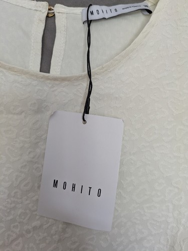 Bnwt mohito dress Size 10 Long Sleeve Cream Jacquard Pattern Round Neck - 第 5/12 張圖片