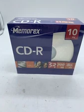 SEALED LOT OF 10 Memorex CD-R 52X 700MB 80 Min w/ FREE SHIPPING