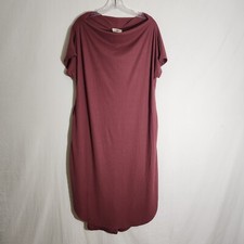 Entro Womens Knit Dress M Pink Stretch Lightweight Sweater High Neck Oversized