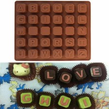Silicone Alphabet Mould 30 DIY BRICKS NAMES LETTER WORD Chocolate Candy Mold UK