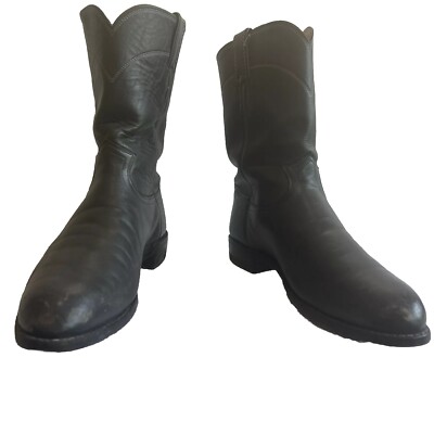 Justin Boots Mens 9 D Vtg 90s USA 3025 Grey Leather Ropers Cowboy