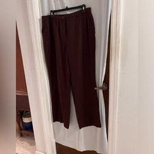 JM collection brown 100 linen wide leg pants size 12