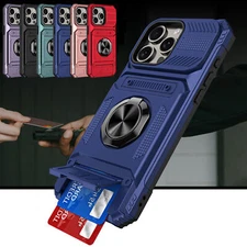 Shockproof Magnetic Ring Card Holder Case for iPhone 17 16 Pro Max 15Plus 14 13