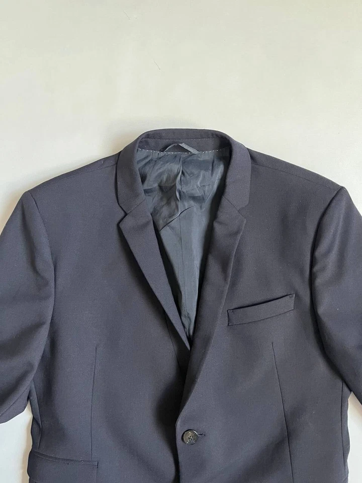 Traje Blazer Neil Barrett Hombre Tejido Azul Marino Oscuro Calce Ajustado Talla 50 Foto 2 de 4