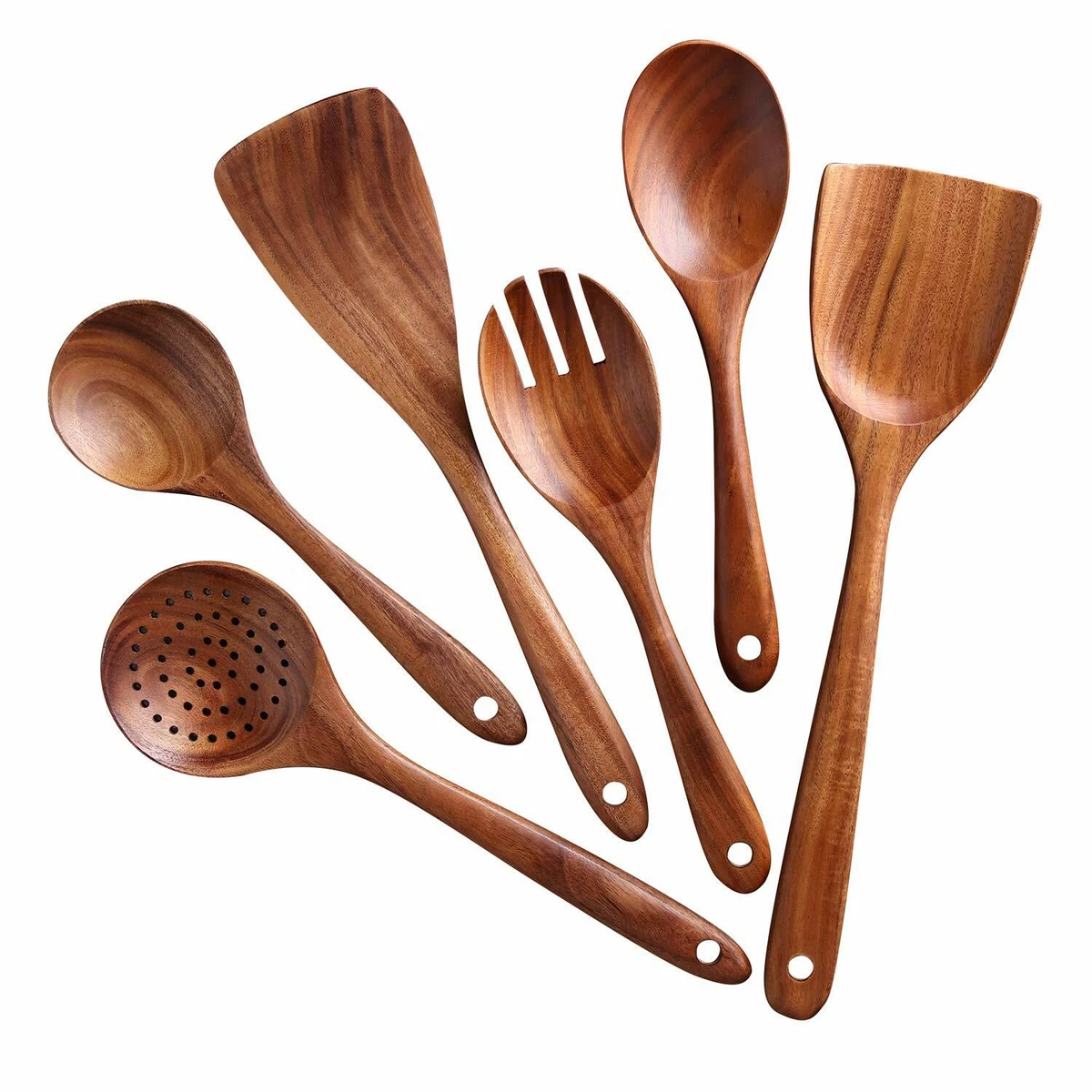 Wooden Utensils For Cooking,11 Pcs Wooden Spoons For Cooking, Teak Wooden  Utensils Set, Wood Kitchen Utensils For Nonstick Pan, Wood Spatula Spoon  Nonstick Kitchen Utensil Set (11) 