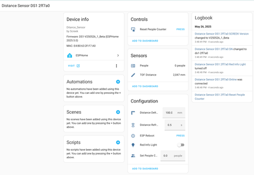 Distance Sensor DS1 For Home Assistant By Screek (VL53L1X + ESP32C3 + ESPHome) - Picture 2 of 2