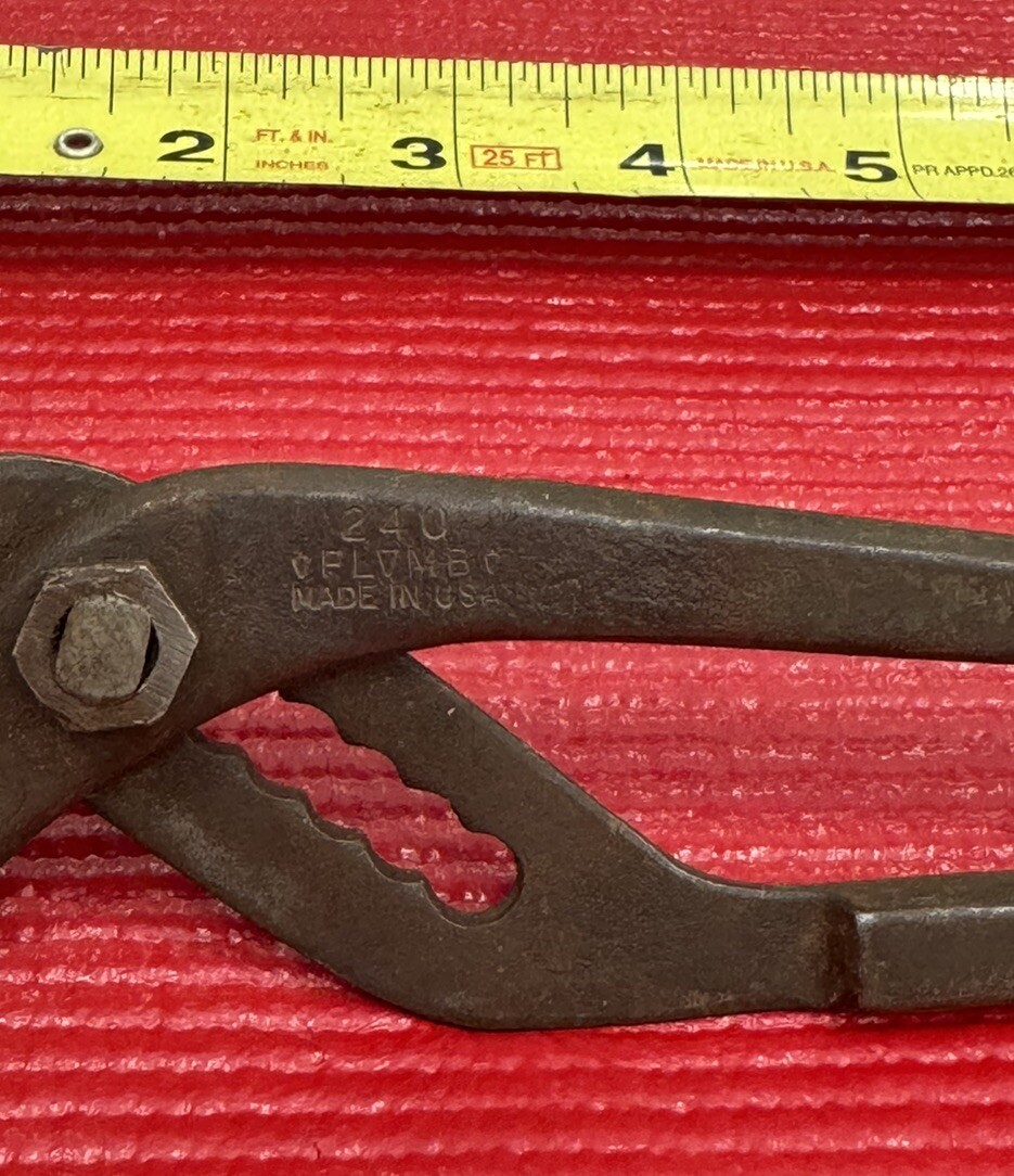 Vintage Plumb 240 Tongue and Groove Slip Joint Pliers Made in USA