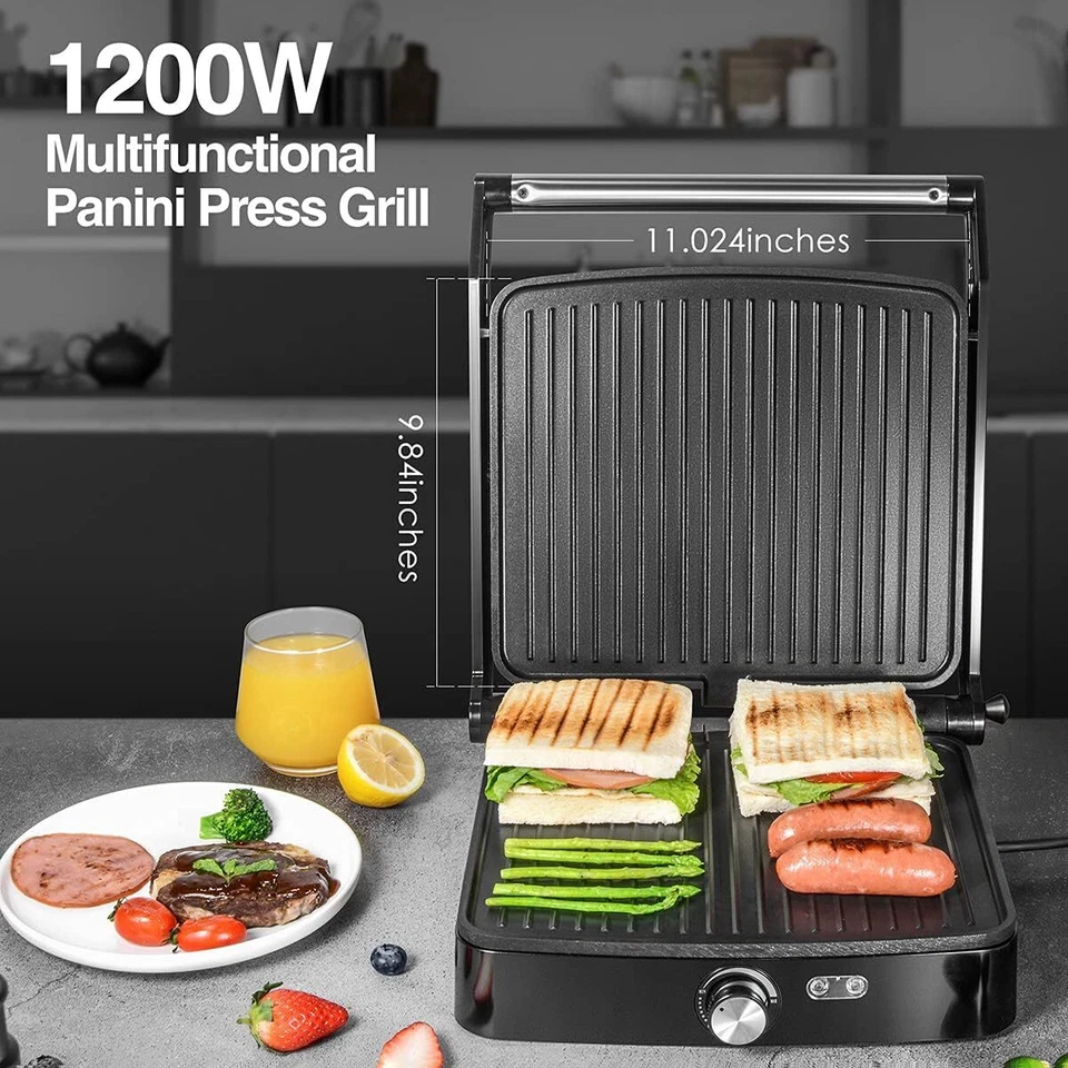 Grill Indoor Sandwich Maker, 4 Slice Large Non-Stick Multi-Functional Grill - Image 4 of 4