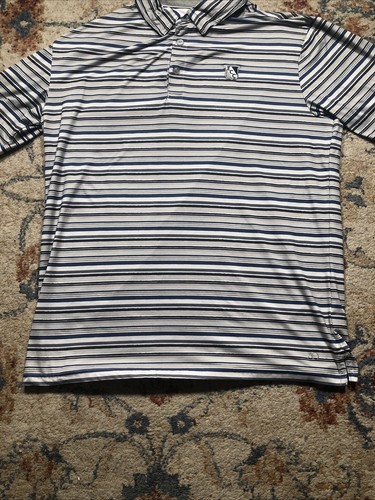 Anderson Ord Mens Golf Polo Grey Striped Size Medium - Picture 5 of 10