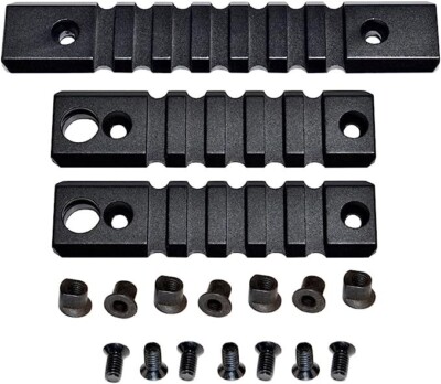 3 pcs Key Mod Rail Section With sling swivel hole, 1pcs 7 slots, 2 pcs 5 slots