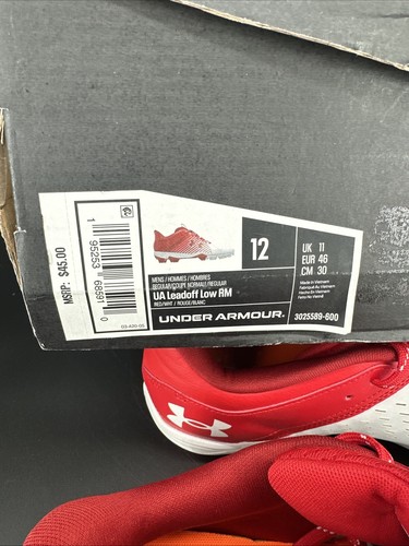 Under Armour Herren Leadoff Low RM 3025589-600 Baseball Stollen Größe 12 - Bild 11 von 11