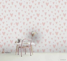 3D Heart Pattern Wallpaper Wall Mural Removable Self-adhesive Sticker 690