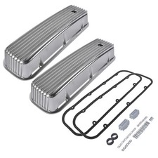 3-1116 Tall Finned Valve Covers Polished Silver For Chevy Bbc 396 427 454 502 3-1116 Tall Finned Valve Covers Polished Silver For Chevy Bbc 396 427 454 502
