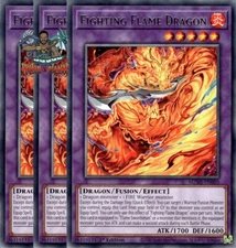 Yugioh! 3x Fighting Flame Dragon MZMI-EN005 Rare 1st Ed NM