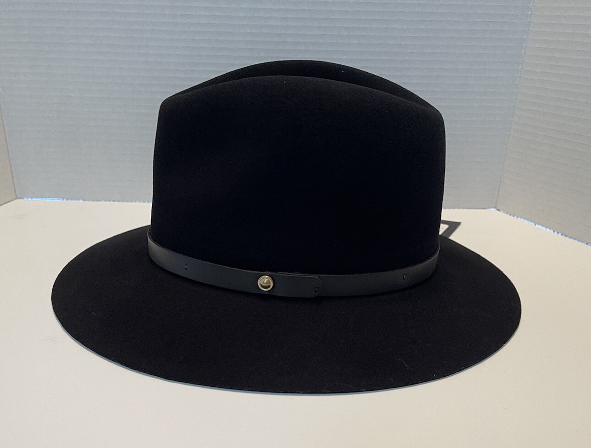 NWOT RAG AND BONE FLOPPY BRIM FELTED WOOL FEDORA HAT BLACK  display picture 2