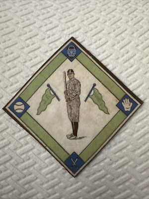 1914 B-18 Baseball Tobacco Felt Blanket Ty Cobb White/Green Detroit Tigers