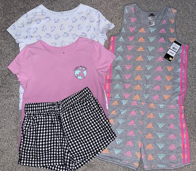 LOT Old Navy Cat & Jack Adidas Girl's Size 14 16 T-shirts Shorts Romper