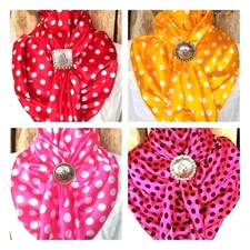 Wild Rag Scarf Western Cowboy Buckaroo Scarves Bandana Cowgirl Silky polka dots