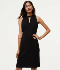 Ann Taylor Loft Women Size 6 Black Dress Knee Length Sleeveless