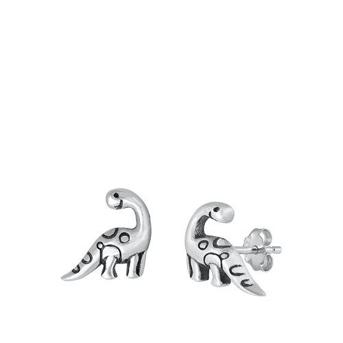 Pendientes de tachuelas de plata esterlina Brontosaurus dinosaurio - Imagen 1 de 1