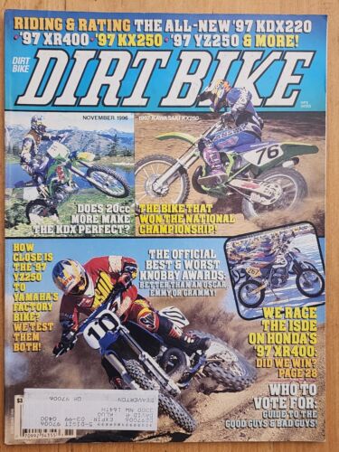 Dirt Bike November 1996 Vintage Motocross Magazine '97 Kawasaki KX250 YZ 250 MX - Picture 1 of 1