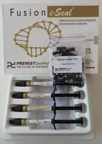 Fusion I Seal Light Cure Glass Ionomer Composite Cement 4 x 2 gm. Dental